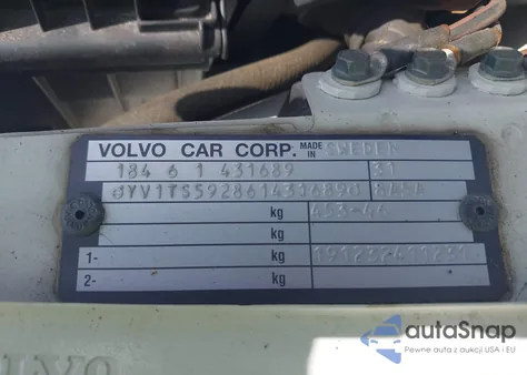 2006 Volvo S80 2.5T from USA, damaged, VIN YV1TS592861431689